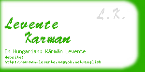 levente karman business card