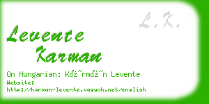 levente karman business card